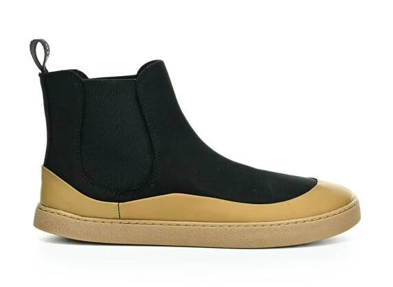 Groundies Sienna Black Camel W chelsea barefoot boty | Little Shoes