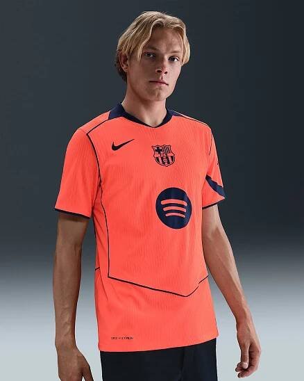 Pánský třetí zápasový autentický fotbalový dres Nike Dri-FIT Nike ADV Total 90 FC Barcelona 2025/26 - Bright Mango/Midnight Navy/Midnight Navy