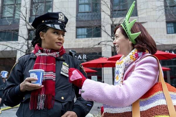 ELSBETH Pictured (L-R): Carra Patterson as Officer Kaya Blanke and Carrie Preston as Elsbeth Tascioni
