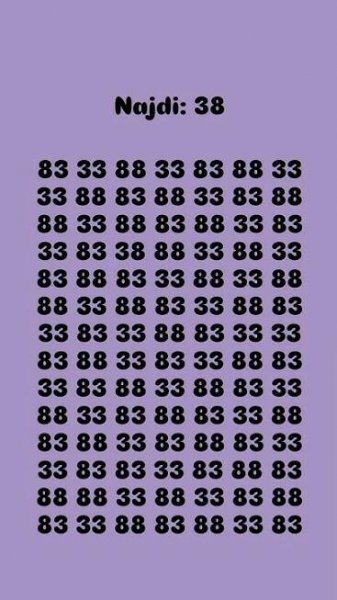 Najdeš 38 za 5 vteřin? #hra #kvíz #challenge #puzzle #game #funny #test #mathematics #matematika