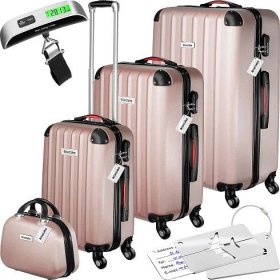 Cestovní kufry Cleo s váhou na zavazadla – sada 4 ks