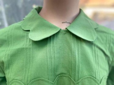 retro bavlněné zelené šaty 60 léta ...