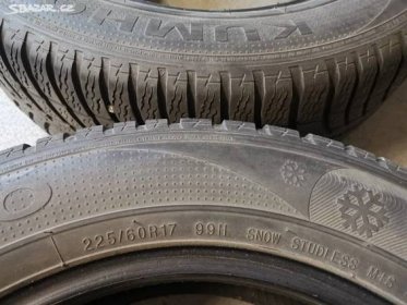Zimní pneu 225-60-17 R17 R zimáky pneumatiky - Traplice, Uherské Hradiště - Sbazar.cz