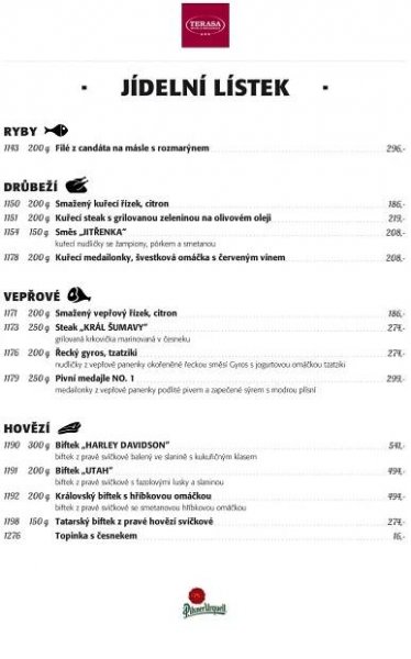 Stálé menu | Hotel a restaurace Terasa Vimperk