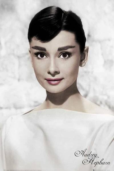 Audrey Hepburn Poster Print White