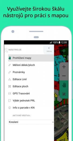 Široká škála nástrojů pro práci s mapou