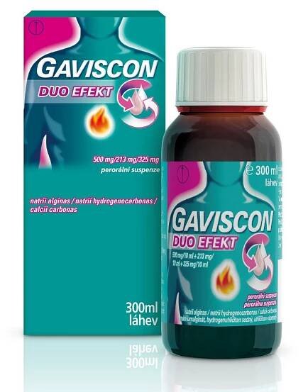 GAVISCON Duo efekt 500mg/213mg/325mg suspenze 300 ml