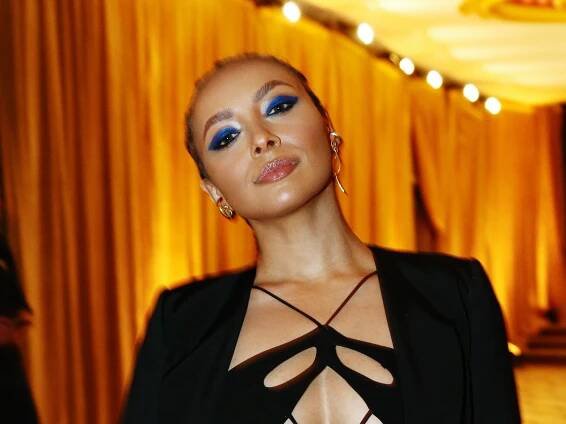 Kat Graham Wore a Dramatic Dress With Cutouts and a High Slit to a Grammys Party—See Pics