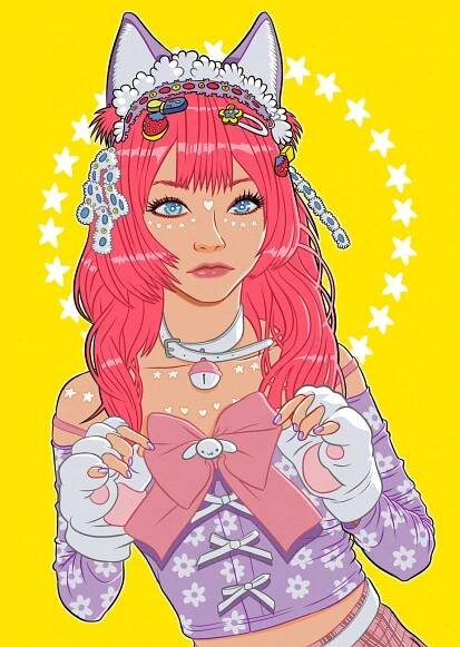 Ilustrace Kawaii japan girl