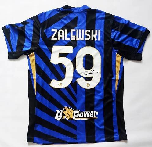 NICOLA ZALEWSKI tričko FC Inter Milán ORIGINÁLNÍ AUTOGRAM + CERTIFIKÁT Místo podpisu Tričko