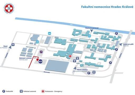 Změna parkování u Pavilonu akademika Bedrny | Fakultní nemocnice Hradec Králové