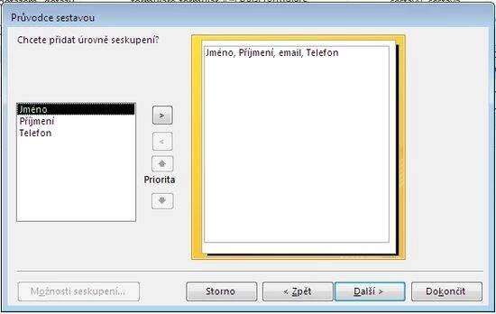 Microsoft Access 2013 - sestava (průvodce sestavou)