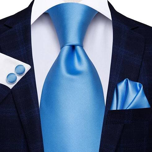 Hi-Tie Nová módní pánská kravata Business kravata Hanky Manžetové knoflíčky Kravata Set