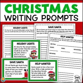 CHRISTMAS Writing Prompts & Paper Narrative Descriptive Persuasive Informative