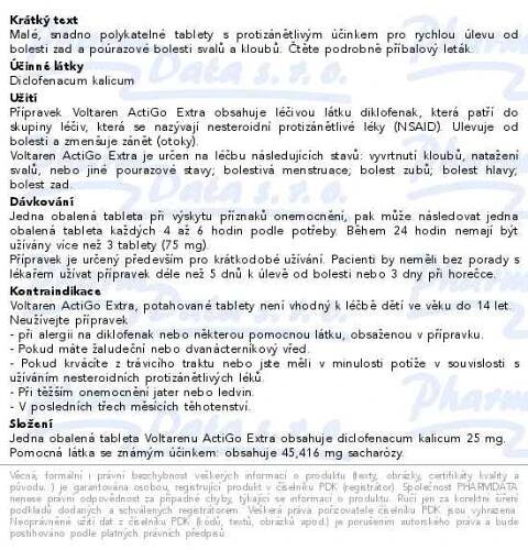 Voltaren Actigo Extra 25 mg tbl.obd. 20 CZ - Brněnská lékárna - Váš partner pro zdraví