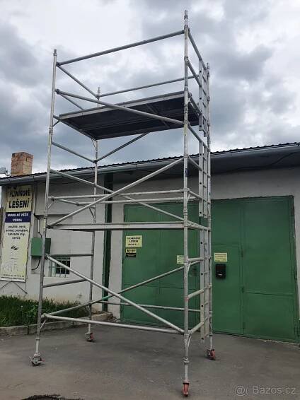 Použité hliníkové lešení BoSS - pracovní výška 6.2m