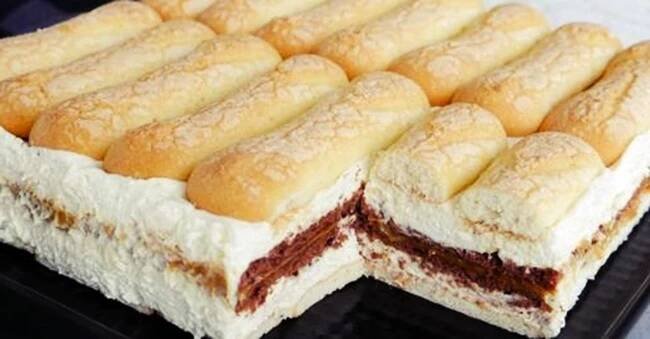 Dort bez pečení – Křehký a sametový dort s piškoty a mascarpone – Vynikající, velmi jednoduchý na přípravu!