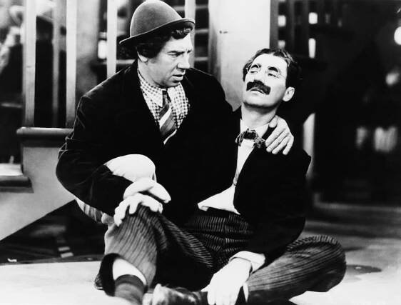GO WEST, from left: Chico Marx, Groucho Marx, 1940