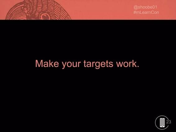 23
Make your targets work.
 