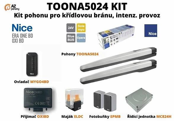 TOONA5024 KIT - kit pohonu pro křídlovou bránu, intenz. provoz