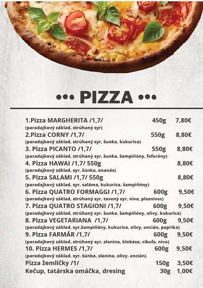 Naše menu – BRICK Bowling Banská Bystrica BB