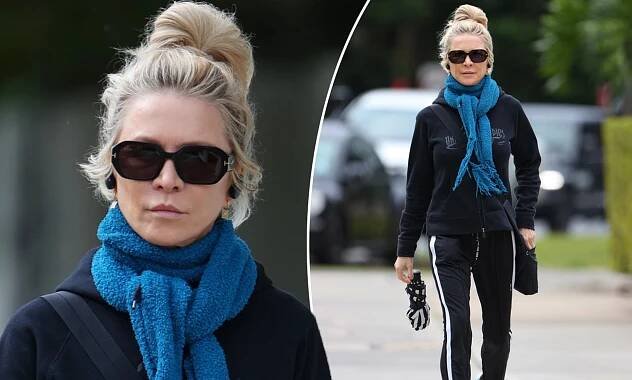 Russell Crowe's ex-wife Danielle Spencer goes makeup free on her morning walk in Sydney