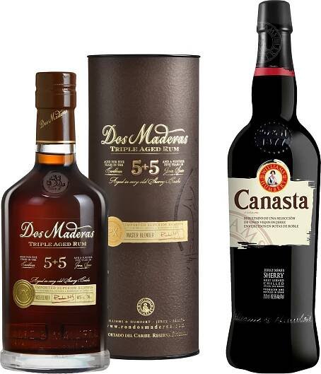 Set Dos Maderas PX 5+5 + Canasta Cream Sherry - Tmavý rum | Svět nápojů