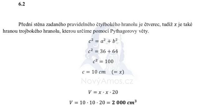 Přijímací test z matematiky na střední školy - ostrý 1. termín 2022 - řešení úlohy 6