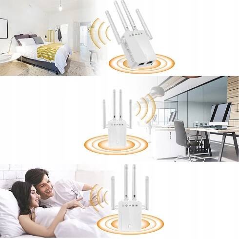 ZESILOVAČ SIGNÁLU Wi-Fi REPEATER VELKÝ VÝKON 300 M 2.4 G 4 ANTÉNY za 378.00CZK - Allegro