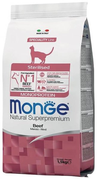 Monge Monoprotein Cat Sterilized hovězí krokety 1,5 kg od 539 Kč - Heureka.cz