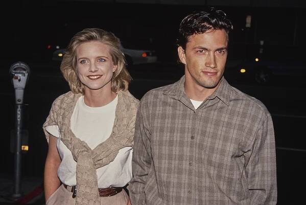 Courtney Thorne-Smith with Andrew Shue at the Academy Theatre in Beverly Hills, Calif. in 1993