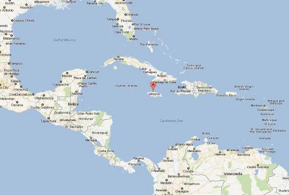 Map of Jamaica Caribbean Sea