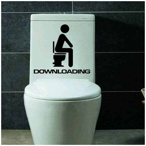 Humorná samolepka na toaletu DOWNLOADING