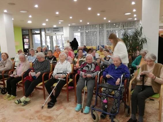 Návštěva Mikuláše a čertů v Domovu pro seniory Nopova – Střední zdravotnická škola Brno, Jaselská, příspěvková organizace