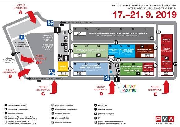 FOR ARCH 2019 konaný ve dnech 17. - 21.9.2019 v areálu PVA EXPO PRAHA 
