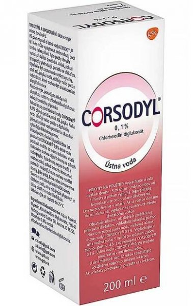 Corsodyl roztok 0,1% 200 ml