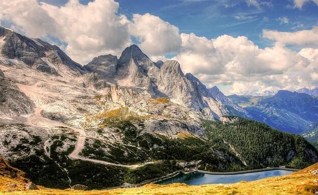 Marmolada, Dolomity, Itálie, Hory, Alpy