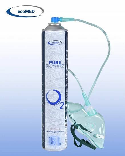 Inhalační kyslík PURE OXYGEN 15L s maskou – 99,5% čistý kyslík pro použití EAN (GTIN) 5903991484437