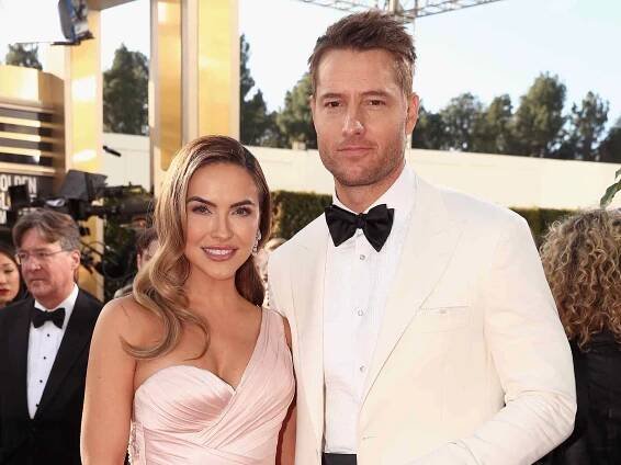 Chrishell Stause and Justin Hartley arrive to the 76th Annual Golden Globe Awards