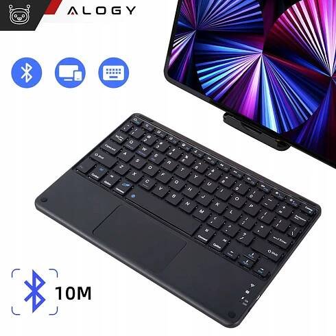Bezdrátová klávesnice Bluetooth touchpad USB-C tichá slim Černá Alogy Typ klávesnice