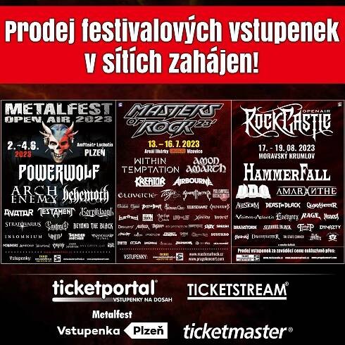 Prodej festivalových vstupenek na letošní METALFEST, MASTERS OF ROCK a ROCK CASTLE | Rock Castle