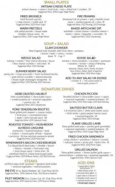 Menu – Winemaker's Grill & Wine Bar at Wapato Point Cellars