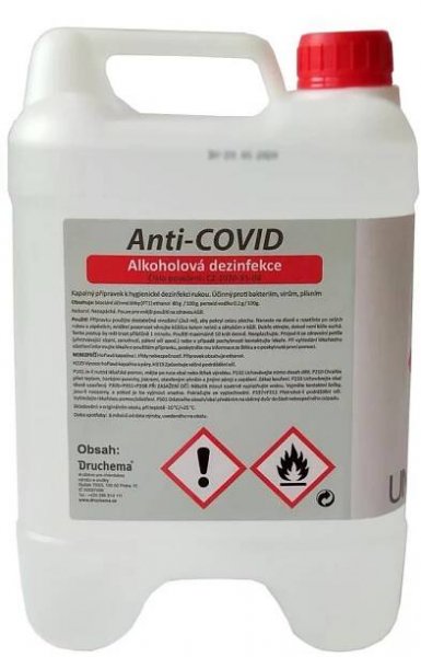 Druchema Alkoholová dezinfekce Anti-Covid 5 l od 545 Kč