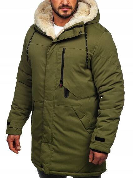 ZIMNÍ BUNDA PÁNSKÁ PARKA KHAKI 22M38 DENLEY_S Výplň syntetická