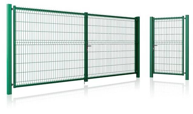 Dvoukřídlá poplastovaná brána BRAVO 3D 3000/1230 mm v barvě zelené RAL 6005