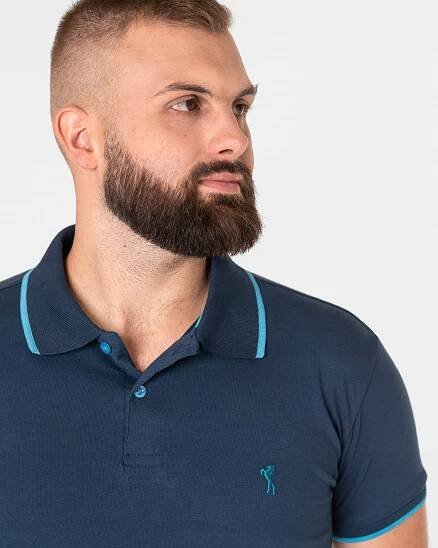 Velké sportovní Pánská Polokošile Bavlněné krátký rukáv Polníček 393-7 5XL Model Koszulka męska bawełniana typu polo na wiosnę lato