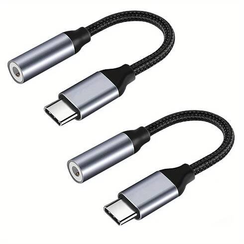 1-2pcs USB Type-C to 3.5mm Headphone Adapter - Durable Metal and Plastic Combo, Compatible with Pixel, Galaxy, iPad Pro & More, Multi-Use for Headphon