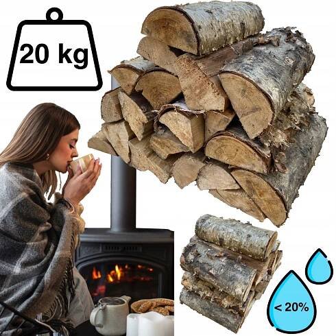 Dřevo do krbu Krbové Opál BŘÍZA 20 KG SUCHÉ 30 cm kamna koza krb