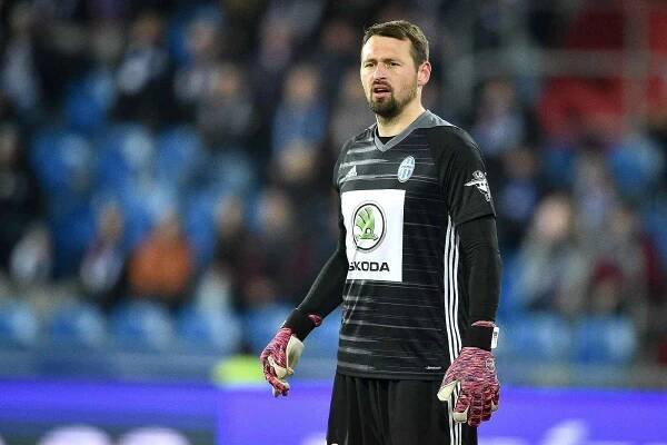 Utkání 24. kola první fotbalové ligy: Baník Ostrava - FK Mladá Boleslav, 9. března 2020 v Ostravě. brankář Mladé Boleslavi Jan Šeda.