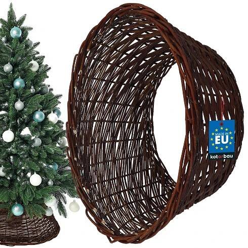 Koš z proutí ø50 cm na stojan pod vánoční stromek boho - Barva tmavě hnědá